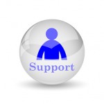 Support icon. Internet button on white background.